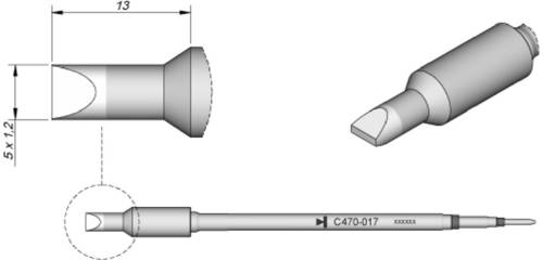 JBC Tools C470017 Lötspitze Meißelform, gerade Spitzen-Größe 1.2mm Inhalt 1St. von JBC Tools