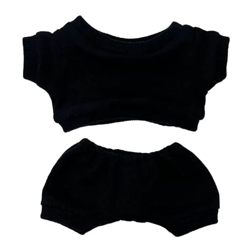 10 cm Plüsch-Puppenkleidung, Sportbekleidung, Anzüge, Sweatshirts, Hosen, Puppenkleidung (Size : 15cm, Farbe : schwarz) von JBHWUBEC