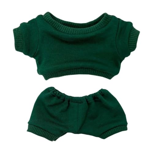 JBHWUBEC 10 cm Plüsch-Puppenkleidung, Sportbekleidung, Anzüge, Sweatshirts, Hosen, Puppenkleidung (Size : 10cm, Farbe : Dark Green) von JBHWUBEC