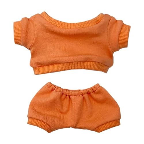 JBHWUBEC 10 cm Plüsch-Puppenkleidung, Sportbekleidung, Anzüge, Sweatshirts, Hosen, Puppenkleidung (Size : 10cm, Farbe : Orange) von JBHWUBEC