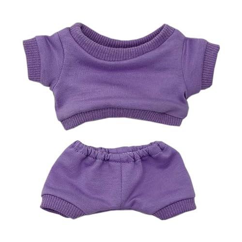 JBHWUBEC 10 cm Plüsch-Puppenkleidung, Sportbekleidung, Anzüge, Sweatshirts, Hosen, Puppenkleidung (Size : 10cm, Farbe : Purple) von JBHWUBEC