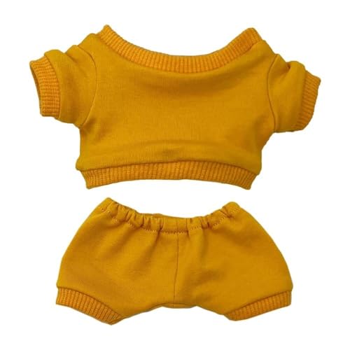 JBHWUBEC 10 cm Plüsch-Puppenkleidung, Sportbekleidung, Anzüge, Sweatshirts, Hosen, Puppenkleidung (Size : 10cm, Farbe : Yellow) von JBHWUBEC
