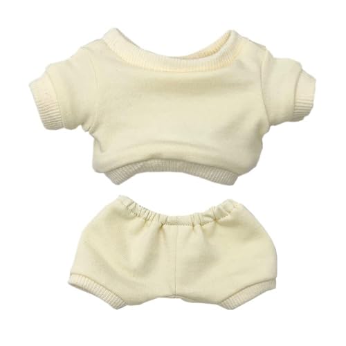 JBHWUBEC 10 cm Plüsch-Puppenkleidung, Sportbekleidung, Anzüge, Sweatshirts, Hosen, Puppenkleidung (Size : 15cm, Farbe : Beige) von JBHWUBEC