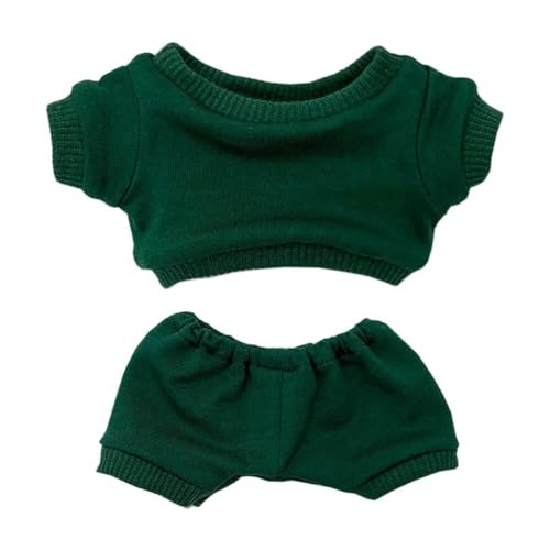 JBHWUBEC 10 cm Plüsch-Puppenkleidung, Sportbekleidung, Anzüge, Sweatshirts, Hosen, Puppenkleidung (Size : 15cm, Farbe : Dark Green) von JBHWUBEC