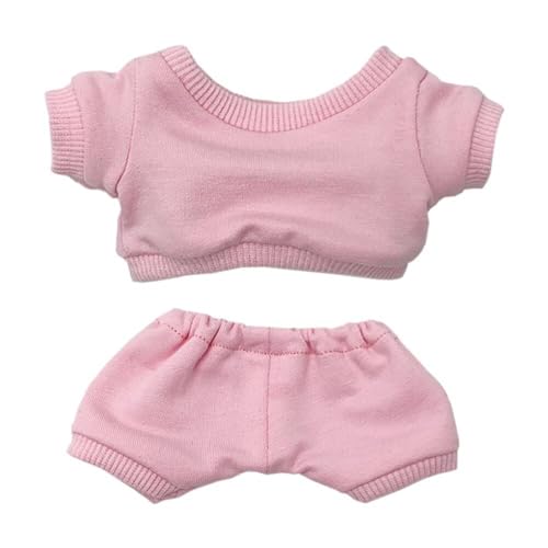 JBHWUBEC 10 cm Plüsch-Puppenkleidung, Sportbekleidung, Anzüge, Sweatshirts, Hosen, Puppenkleidung (Size : 20cm, Farbe : Pink) von JBHWUBEC