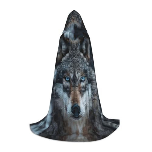JBJGKHLP Blaue Augen Wolf Druck Unisex Kapuzenumhang Robe Karneval Halloween Cosplay Weihnachten Bequem Stilvoll JBJGKHLP Blaue Augen Wolf Druck Unisex Kapuzenumhang Robe Karneval Halloween Cosplay Weihnachten Bequem Stilvoll von JBJGKHLP