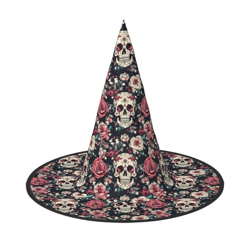 JBJGKHLP Blumen Schädel Ornament Muster Druck Halloween Hexenhut Unisex Karneval Cosplay Party Mode Kappe Kostüm Zubehör JBJGKHLP Blumen Schädel Ornament Muster Druck Halloween Hexenhut Unisex Karneval Cosplay Party Mode Kappe Kostüm Zubehör von JBJGKHLP