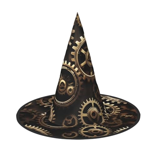 JBJGKHLP Coole Steampunk Zahnräder Druck Halloween Hexenhut Unisex Karneval Cosplay Party Mode Cap Kostüm Zubehör JBJGKHLP Coole Steampunk Zahnräder Druck Halloween Hexenhut Unisex Karneval Cosplay Party Mode Cap Kostüm Zubehör von JBJGKHLP