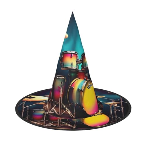 JBJGKHLP Coole Trommeln Set Druck Halloween Hexenhut Unisex Karneval Cosplay Party Mode Cap Kostüm Zubehör JBJGKHLP Coole Trommeln Set Druck Halloween Hexenhut Unisex Karneval Cosplay Party Mode Cap Kostüm Zubehör von JBJGKHLP