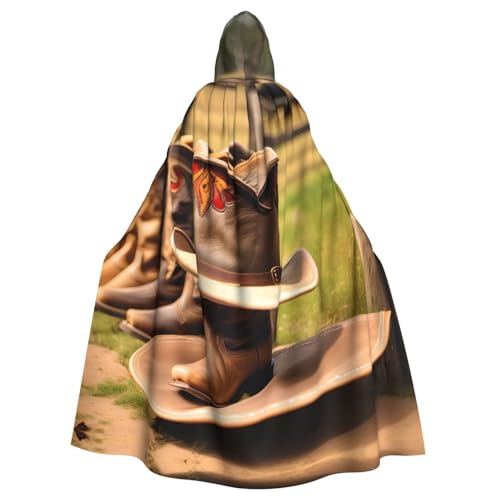 JBJGKHLP Cowgirl-Stiefel-Hut mit Bauernhof-Aufdruck, atmungsaktiv, Unisex, volle Länge, Kapuzenumhang für Halloween, Cosplay, Festivals JBJGKHLP Cowgirl-Stiefel-Hut mit Bauernhof-Aufdruck, atmungsaktiv, Unisex, volle Länge, Kapuzenumhang für Halloween, Cosplay, Festivals von JBJGKHLP