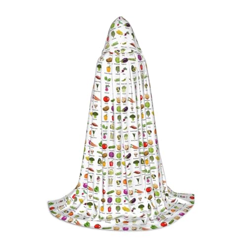 JBJGKHLP Einführung verschiedener Gemüsesorten, Unisex, Kapuzenumhang, Robe, Karneval, Halloween, Cosplay, Weihnachten, bequem, stilvoll von JBJGKHLP