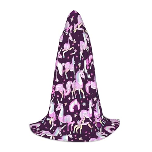 JBJGKHLP Einhörner rosa Druck Unisex Kapuzenumhang Robe Karneval Halloween Cosplay Weihnachten bequem stilvoll von JBJGKHLP