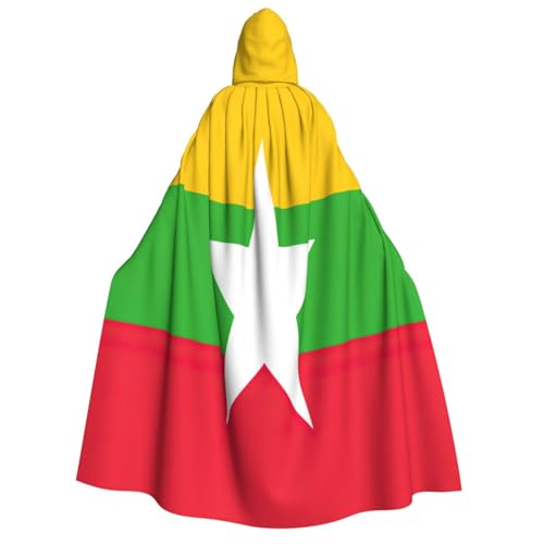 JBJGKHLP Flagge von Myanmar, Unisex, Erwachsene, mit Kapuze, langärmelig, Umhang, Halloween, Weihnachten, Karneval, Themenpartys JBJGKHLP Flagge von Myanmar, Unisex, Erwachsene, mit Kapuze, langärmelig, Umhang, Halloween, Weihnachten, Karneval, Themenpartys von JBJGKHLP