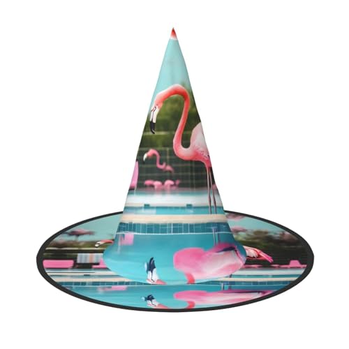 JBJGKHLP Flamingo und Schwimmbäder Druck Halloween Hexenhut Unisex Karneval Cosplay Party Mode Kappe Kostüm Zubehör JBJGKHLP Flamingo und Schwimmbäder Druck Halloween Hexenhut Unisex Karneval Cosplay Party Mode Kappe Kostüm Zubehör von JBJGKHLP