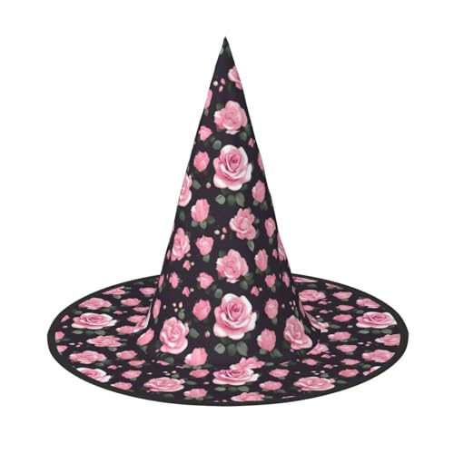 JBJGKHLP Floral Flowers Rose Pink Print Halloween Hexenhut Unisex Karneval Cosplay Party Mode Cap Kostüm Zubehör JBJGKHLP Floral Flowers Rose Pink Print Halloween Hexenhut Unisex Karneval Cosplay Party Mode Cap Kostüm Zubehör von JBJGKHLP