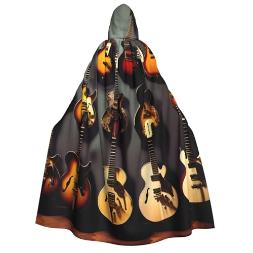 JBJGKHLP Gitarrenkollektion, Druck, Unisex, Erwachsene, mit Kapuze, langärmelig, Umhang, Halloween, Weihnachten, Karneval, Mottopartys JBJGKHLP Gitarrenkollektion, Druck, Unisex, Erwachsene, mit Kapuze, langärmelig, Umhang, Halloween, Weihnachten, Karneval, Mottopartys von JBJGKHLP