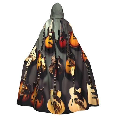 JBJGKHLP Gitarrenkollektion, bedruckt, atmungsaktiv, Unisex, mit Kapuze, für Halloween, Cosplay, Festivals von JBJGKHLP