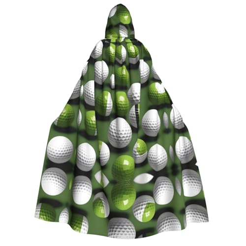 JBJGKHLP Golf-Aufdruck, Unisex, Erwachsene, mit Kapuze, langärmelig, Umhang, Halloween, Weihnachten, Karneval, Mottopartys von JBJGKHLP