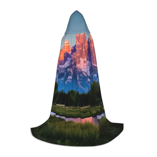 JBJGKHLP Grand Teton Nationalpark-Druck, Unisex, Kapuzenumhang, Robe, Karneval, Halloween, Cosplay, Weihnachten, bequem, stilvoll von JBJGKHLP