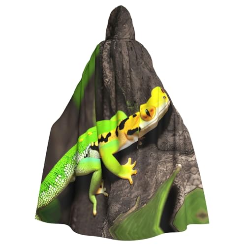 JBJGKHLP Grüner Geckos-Druck, atmungsaktiv, Unisex, Kapuzenumhang in voller Länge, für Halloween, Cosplay, Festivals JBJGKHLP Grüner Geckos-Druck, atmungsaktiv, Unisex, Kapuzenumhang in voller Länge, für Halloween, Cosplay, Festivals von JBJGKHLP