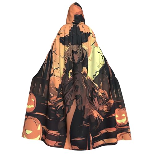JBJGKHLP Halloween-Horror-Druck, Unisex, Erwachsene, mit Kapuze, langärmelig, Umhang, Halloween, Weihnachten, Karneval, Mottopartys von JBJGKHLP