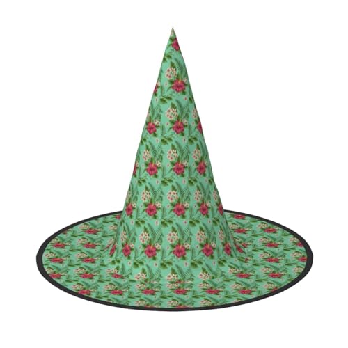 JBJGKHLP Hawaiianische tropische Blätter Blumen Druck Halloween Hexenhut Unisex Karneval Cosplay Party Mode Kappe Kostüm Zubehör JBJGKHLP Hawaiianische tropische Blätter Blumen Druck Halloween Hexenhut Unisex Karneval Cosplay Party Mode Kappe Kostüm Zubehör von JBJGKHLP