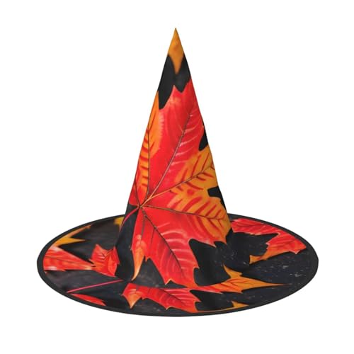JBJGKHLP Hexenhut mit roten Blättern, Halloween, Unisex, Karneval, Cosplay, Party, Mode-Kappe, Kostümzubehör JBJGKHLP Hexenhut mit roten Blättern, Halloween, Unisex, Karneval, Cosplay, Party, Mode-Kappe, Kostümzubehör von JBJGKHLP