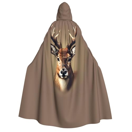 JBJGKHLP Hirschkopf-Druck, Unisex, Erwachsene, mit Kapuze, langärmelig, Umhang, Halloween, Weihnachten, Karneval, Mottopartys JBJGKHLP Hirschkopf-Druck, Unisex, Erwachsene, mit Kapuze, langärmelig, Umhang, Halloween, Weihnachten, Karneval, Mottopartys von JBJGKHLP