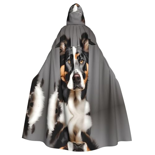 JBJGKHLP Hunde-Aufdruck, atmungsaktiv, Unisex, mit Kapuze, für Halloween, Cosplay, Festivals von JBJGKHLP