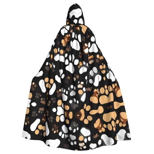 JBJGKHLP Hundepfotenabdruck, atmungsaktiv, Unisex, mit Kapuze, für Halloween, Cosplay, Festivals von JBJGKHLP