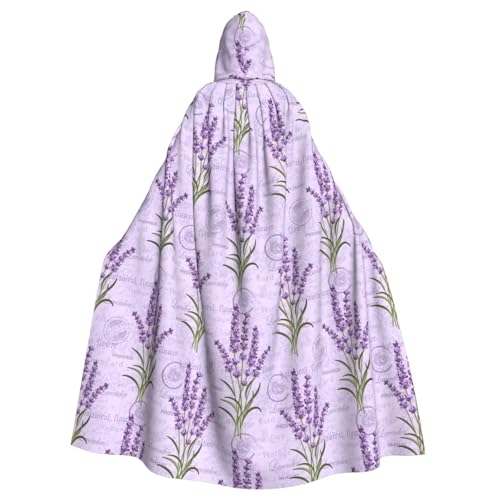 JBJGKHLP Lavendel-Stempel-Druck, atmungsaktiv, Unisex, volle Länge, Kapuzenumhang für Halloween, Cosplay, Festivals JBJGKHLP Lavendel-Stempel-Druck, atmungsaktiv, Unisex, volle Länge, Kapuzenumhang für Halloween, Cosplay, Festivals von JBJGKHLP