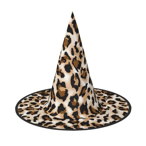 JBJGKHLP Leopardenmuster Halloween Hexenhut Unisex Karneval Cosplay Party Mode Cap Kostüm Zubehör JBJGKHLP Leopardenmuster Halloween Hexenhut Unisex Karneval Cosplay Party Mode Cap Kostüm Zubehör von JBJGKHLP
