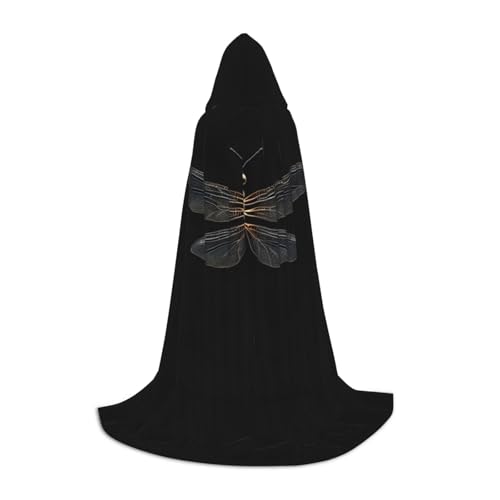 JBJGKHLP Libelle schwarzer Druck, Unisex, Kapuzenumhang, Robe, Karneval, Halloween, Cosplay, Weihnachten, bequem, stilvoll JBJGKHLP Libelle schwarzer Druck, Unisex, Kapuzenumhang, Robe, Karneval, Halloween, Cosplay, Weihnachten, bequem, stilvoll von JBJGKHLP