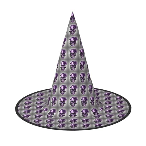 JBJGKHLP Lila Rose und Totenkopf Druck Halloween Hexenhut Unisex Karneval Cosplay Party Mode Cap Kostüm Zubehör JBJGKHLP Lila Rose und Totenkopf Druck Halloween Hexenhut Unisex Karneval Cosplay Party Mode Cap Kostüm Zubehör von JBJGKHLP