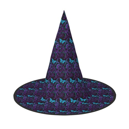 JBJGKHLP Lila Schmetterling und Blumen Druck Halloween Hexenhut Unisex Karneval Cosplay Party Mode Cap Kostüm Zubehör JBJGKHLP Lila Schmetterling und Blumen Druck Halloween Hexenhut Unisex Karneval Cosplay Party Mode Cap Kostüm Zubehör von JBJGKHLP