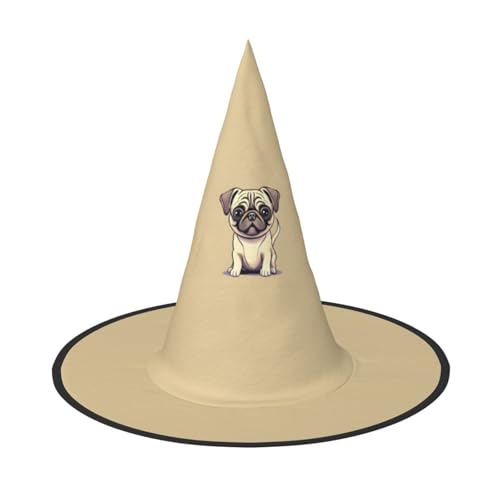 JBJGKHLP Lustiger Cartoon-Mops-Welpen-Hunde-Druck, Halloween, Hexenhut, Unisex, Karneval, Cosplay, Party, Mode, Kappe, Kostümzubehör JBJGKHLP Lustiger Cartoon-Mops-Welpen-Hunde-Druck, Halloween, Hexenhut, Unisex, Karneval, Cosplay, Party, Mode, Kappe, Kostümzubehör von JBJGKHLP