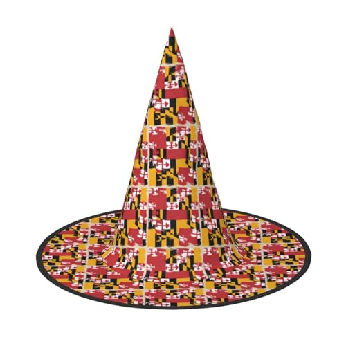 JBJGKHLP Maryland Flagge Druck Halloween Hexenhut Unisex Karneval Cosplay Party Mode Cap Kostüm Zubehör JBJGKHLP Maryland Flagge Druck Halloween Hexenhut Unisex Karneval Cosplay Party Mode Cap Kostüm Zubehör von JBJGKHLP