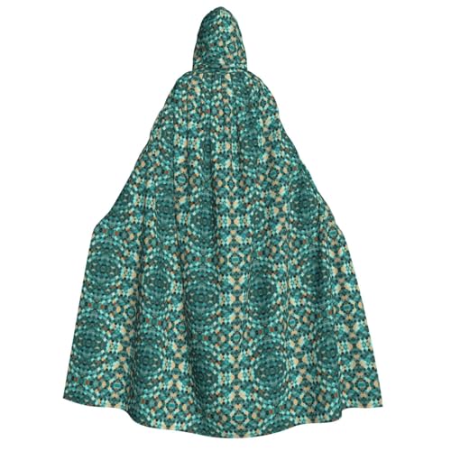 JBJGKHLP Meerjungfrauen-Fischschuppen-Druck, Unisex, Erwachsene, mit Kapuze, langärmelig, Umhang, Halloween, Weihnachten, Karneval, Themenpartys von JBJGKHLP