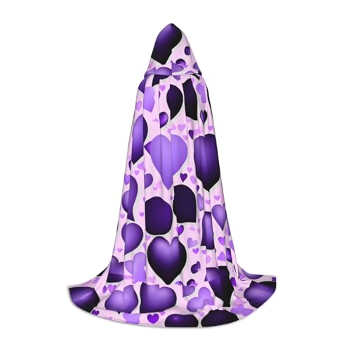 JBJGKHLP Modischer violetter Herzaufdruck, Unisex, Kapuzenumhang, Robe, Karneval, Halloween, Cosplay, Weihnachten, bequem, stilvoll JBJGKHLP Modischer violetter Herzaufdruck, Unisex, Kapuzenumhang, Robe, Karneval, Halloween, Cosplay, Weihnachten, bequem, stilvoll von JBJGKHLP
