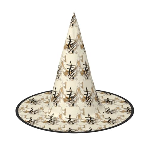 JBJGKHLP Musiknoten-Druck Halloween Hexenhut Unisex Karneval Cosplay Party Mode Cap Kostüm Zubehör JBJGKHLP Musiknoten-Druck Halloween Hexenhut Unisex Karneval Cosplay Party Mode Cap Kostüm Zubehör von JBJGKHLP