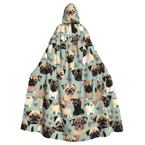 JBJGKHLP Niedlicher Chihuahua-Mopsmuster, atmungsaktiv, Unisex, mit Kapuze, für Halloween, Cosplay, Festivals JBJGKHLP Niedlicher Chihuahua-Mopsmuster, atmungsaktiv, Unisex, mit Kapuze, für Halloween, Cosplay, Festivals von JBJGKHLP