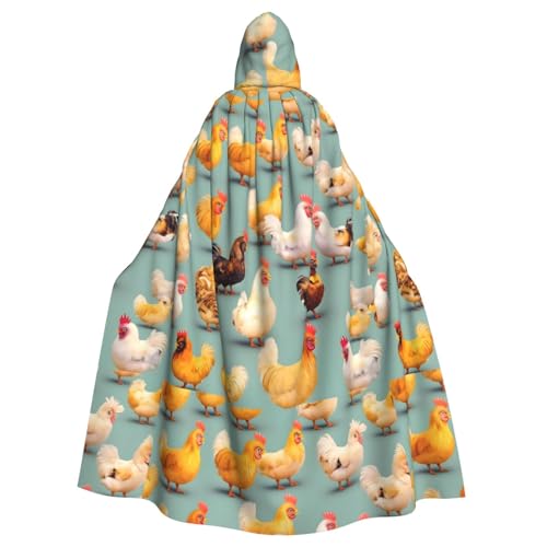 JBJGKHLP Niedlicher Hühner-Spaziergang-Druck, atmungsaktiv, Unisex, Kapuzenumhang in voller Länge, für Halloween, Cosplay, Festivals JBJGKHLP Niedlicher Hühner-Spaziergang-Druck, atmungsaktiv, Unisex, Kapuzenumhang in voller Länge, für Halloween, Cosplay, Festivals von JBJGKHLP