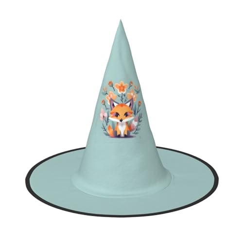 JBJGKHLP Niedlicher Tier-Fuchs Blumen Druck Halloween Hexenhut Unisex Karneval Cosplay Party Mode Cap Kostüm Zubehör JBJGKHLP Niedlicher Tier-Fuchs Blumen Druck Halloween Hexenhut Unisex Karneval Cosplay Party Mode Cap Kostüm Zubehör von JBJGKHLP