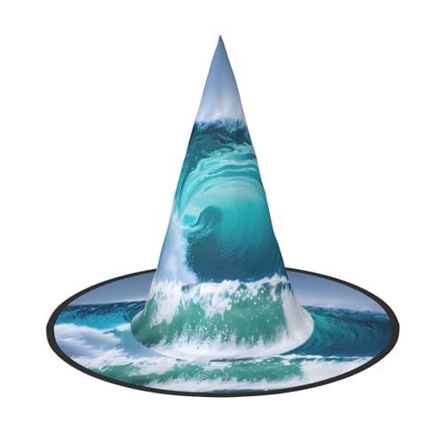 JBJGKHLP Ocean Wave Print Halloween Hexenhut Unisex Karneval Cosplay Party Mode Cap Kostüm Zubehör JBJGKHLP Ocean Wave Print Halloween Hexenhut Unisex Karneval Cosplay Party Mode Cap Kostüm Zubehör von JBJGKHLP