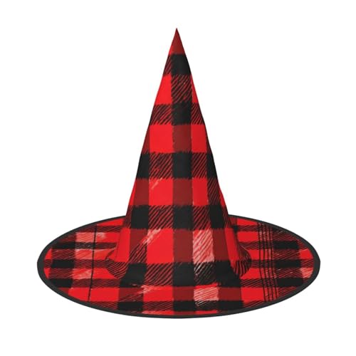 JBJGKHLP Plaid Rot und Schwarz Druck Halloween Hexenhut Unisex Karneval Cosplay Party Mode Cap Kostüm Zubehör JBJGKHLP Plaid Rot und Schwarz Druck Halloween Hexenhut Unisex Karneval Cosplay Party Mode Cap Kostüm Zubehör von JBJGKHLP