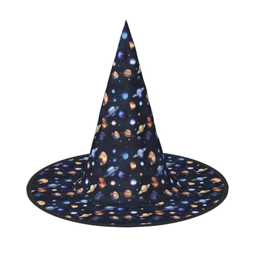JBJGKHLP Planeten Sterne und Milchstraße Galaxie Druck Halloween Hexenhut Unisex Karneval Cosplay Party Mode Cap Kostüm Zubehör JBJGKHLP Planeten Sterne und Milchstraße Galaxie Druck Halloween Hexenhut Unisex Karneval Cosplay Party Mode Cap Kostüm Zubehör von JBJGKHLP