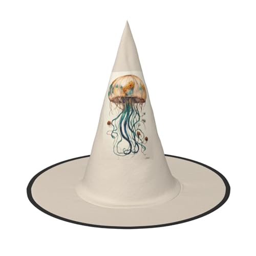 JBJGKHLP Quallen Muster Druck Halloween Hexenhut Unisex Karneval Cosplay Party Mode Cap Kostüm Zubehör JBJGKHLP Quallen Muster Druck Halloween Hexenhut Unisex Karneval Cosplay Party Mode Cap Kostüm Zubehör von JBJGKHLP