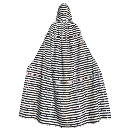 JBJGKHLP Regenbogen, gepunktet, gestreift, schwarz-weißer Druck, atmungsaktiv, Unisex, Kapuzenumhang in voller Länge, für Halloween, Cosplay, Festivals JBJGKHLP Regenbogen, gepunktet, gestreift, schwarz-weißer Druck, atmungsaktiv, Unisex, Kapuzenumhang in voller Länge, für Halloween, Cosplay, Festivals von JBJGKHLP