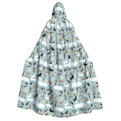 JBJGKHLP Regenmantel mit Kapuze und Katzen, Unisex, Erwachsene, langärmelig, für Halloween, Weihnachten, Karneval, Mottopartys von JBJGKHLP