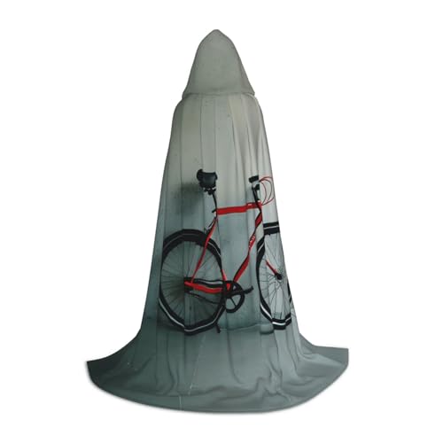 JBJGKHLP Retro-Fahrradmuster-Druck, Unisex, Kapuzenumhang, Robe, Karneval, Halloween, Cosplay, Weihnachten, bequem, stilvoll von JBJGKHLP